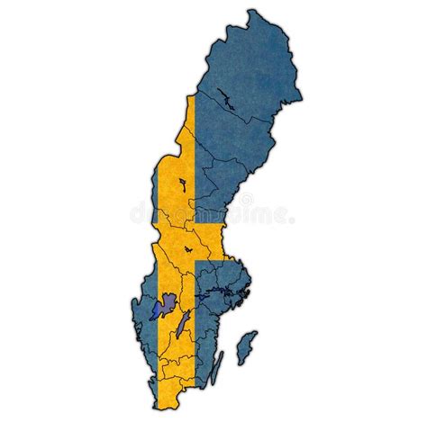 flag of sweden on map of swedish counties stock illustration illustration of administrative