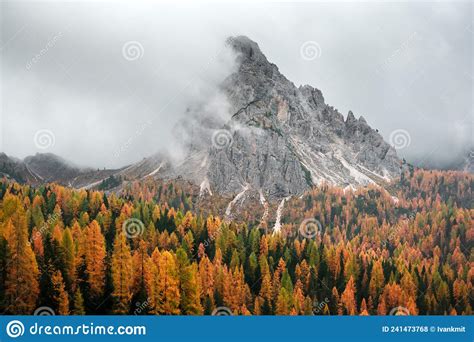 Incredible Autumn View At Italian Dolomite Alps Stock Photo Image Of
