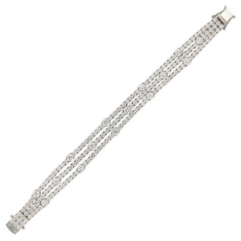 Van Cleef And Arpels 4000 Carat Diamond Multi Row 18 Karat Gold Bracelet For Sale At 1stdibs