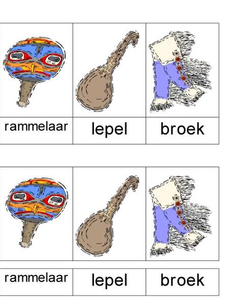 Woordkaarten Indianen Rammelaars Thema Broeken