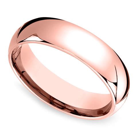Mid Weight Men S Wedding Ring In 14K Rose Gold 6mm