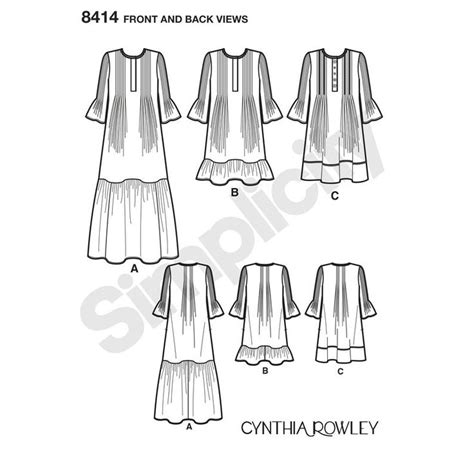 Simplicity 8414 Sewing Pattern Pintuck Ruffle Dress By Etsy Cynthia