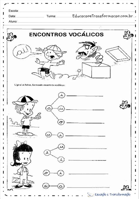 Atividades Com Vogais Encontros Vocálicos Educação E Transformação