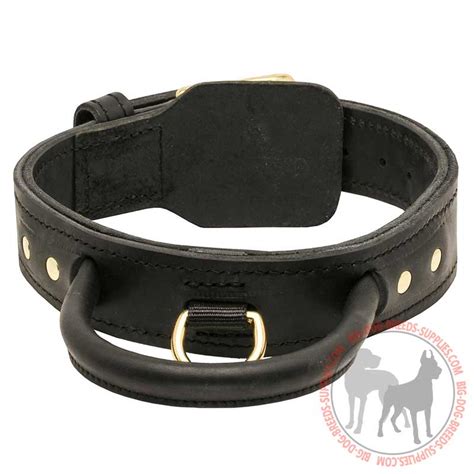 Purchase Leather Collar With Handle Dog Training Walking