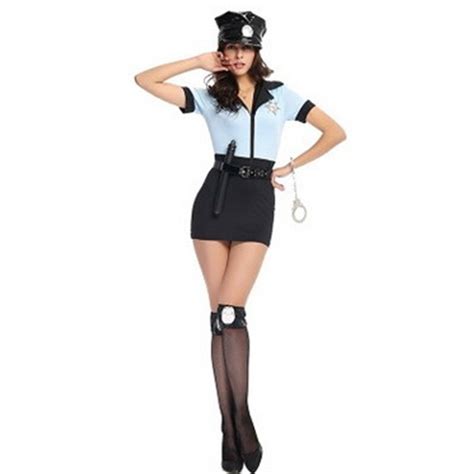 Adult Woman Policewoman Cosplays Halloween Police Costumes Female Sexy