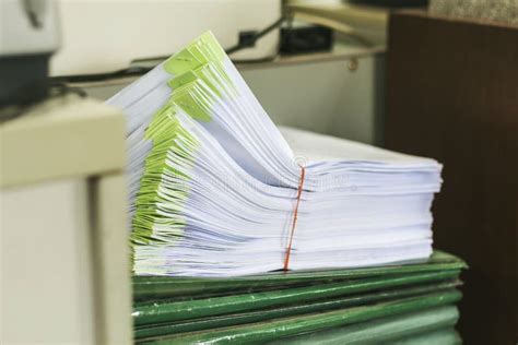 Pile Of Documents On Desk Stack Up Stock Photo Image Of Bill