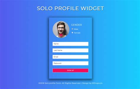 Solo Profile A Flat Responsive Widget Template W3layouts