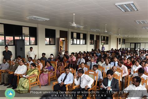 Plaque Unveiling Ceremony Kilinochchi University Of Jaffna