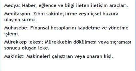 M Harfi Ile Başlayan En Çok Kullanılan Kelimeler Ve Anlamları