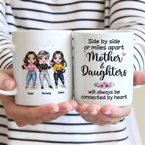 Personalized Mug Mother And Daughters Side By Side Or Miles Apart