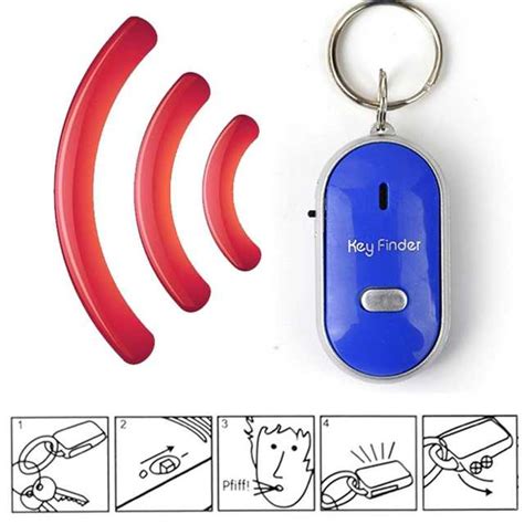 Mini Key Finder Anti Lost Beeping Whistle Flashing Remote Control By