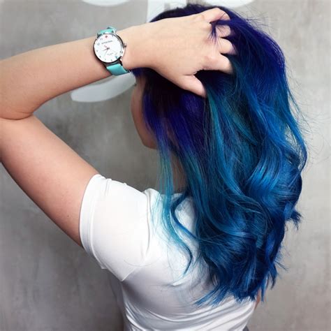 Violet X Blue Galaxy Dip Dye Hair — 99 Percent Hair Studio