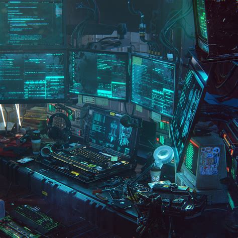 C4d Redshift Cyberpunk 해커 장면 3d 모델 Turbosquid 1521977