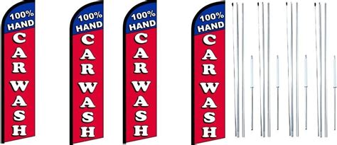 100 Car Wash King Windless Feather Flag Sign Kit With