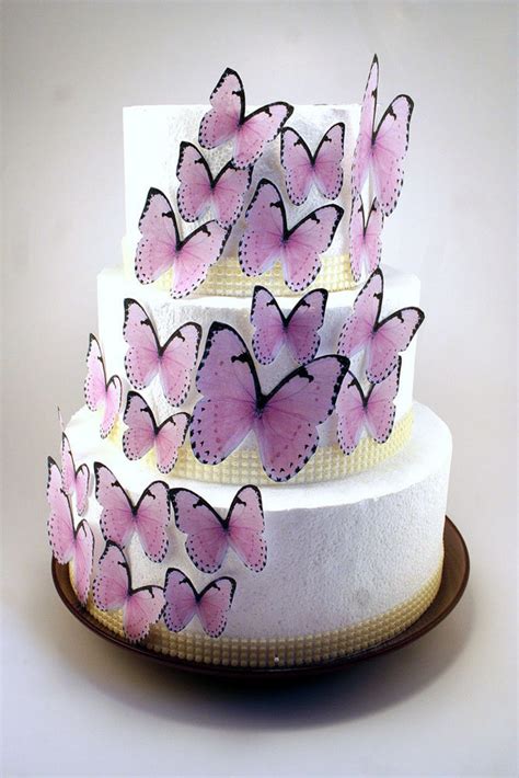 Edible Butterfly Cake Decorations Pastel Pink Edible Etsy
