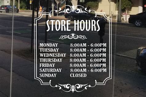 Business Hours Decals And Stickers Decalboy