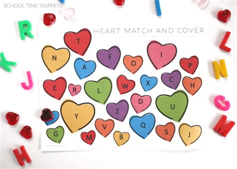 Valentines Day Alphabet Matching Game School Time Snippets