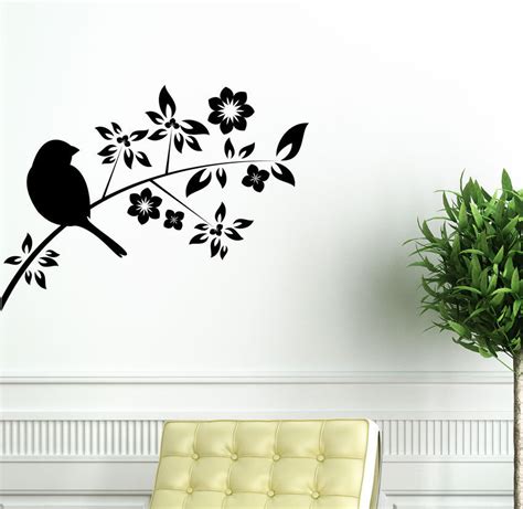 Bird On Tree Branch Wall Vinyl Sticker Decal Livingroom Children Mural Art