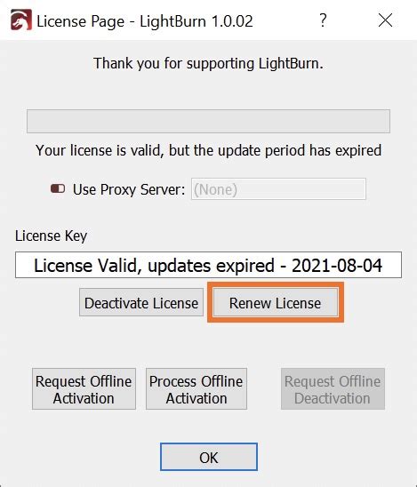 Lightburn License Expiry And Updates Darkly Labs