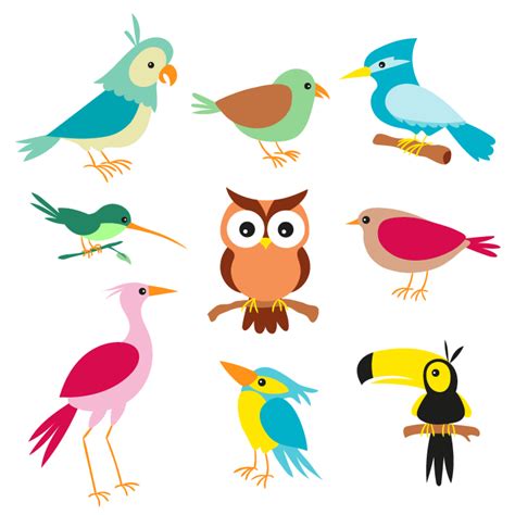 Aves Cartoon Simpáticas En Vector E Imagen Normal Descargar Gratis