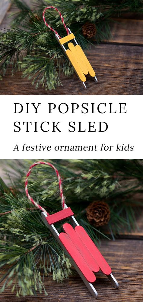 Popsicle Stick Sled Ornament Fireflies And Mud Pies