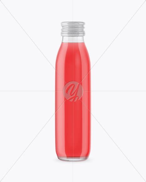 Clear Glass Pink Drink Bottle Mockup On Yellow Images Object Mockups