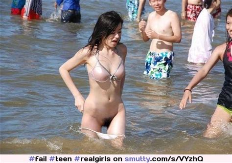 Teen Realgirls Accidentalnudity Bikini Nopants Water Wet Lake Surprised Voyeur Public