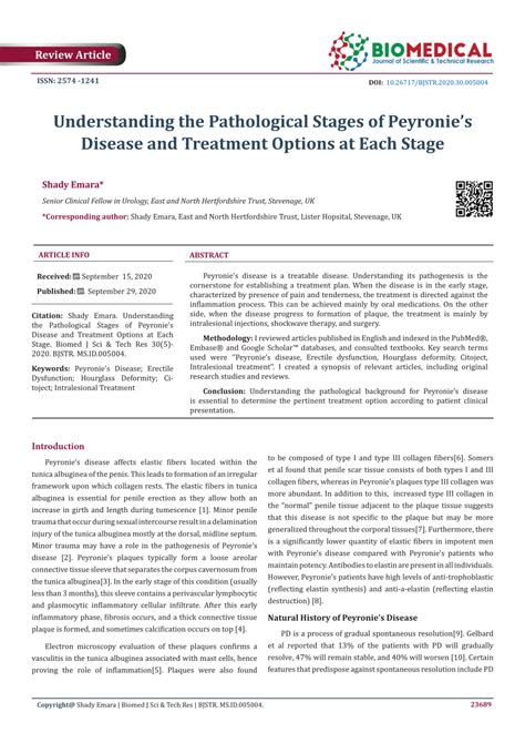Pdf Understanding The Pathological Stages Of Peyronies Disease And