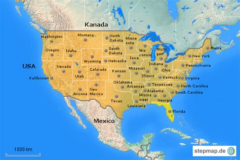 Stepmap Usa Landkarte Für Nordamerika
