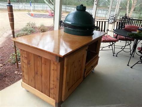 Melamine door come with soft close hinges price : Custom Big Green Egg cabinet with a concrete top www ...