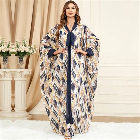 Muslim Women Abayas 2023 Oversize Bat Sleeve Loose Maxi Dress Turkey