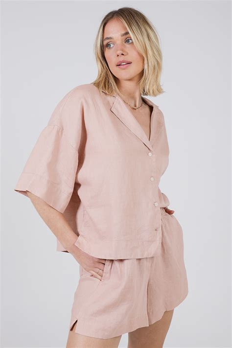 Nude Lucy Nude Linen Lounge Shirt Final Sale Clay Stylerunner
