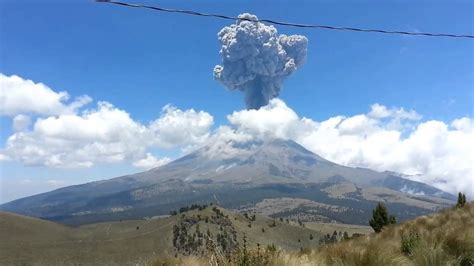 Impresionante Explosión Volcán Popocatépetl Momento Exacto De La