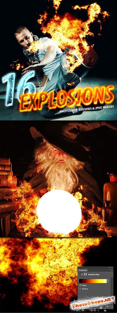 Photorealistic Explosion Photoshop Brushes