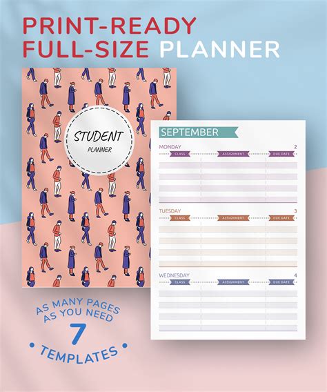 Download Printable Student Planner Casual Style Pdf