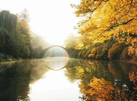 Wallpaper 2500x1846 Px Bridge Fall Germany Landscape Leaves