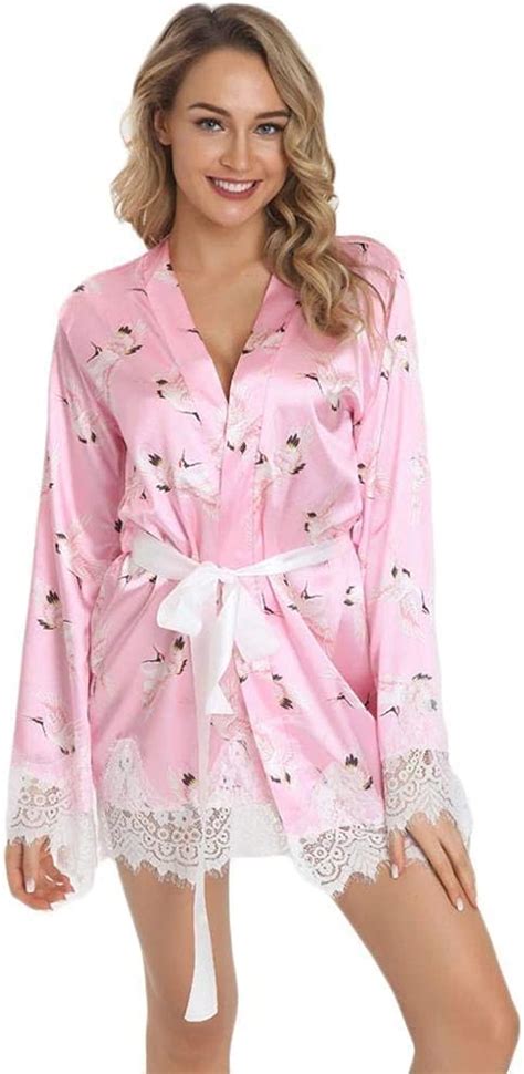Sexy Lingerie For Women For Sex Satin Robes Sexy Lingerie Women Printing Robe Satin Bathrobe