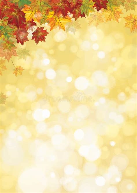 Vector Of Autumnal Leaves On Yellow Background Stock Vector