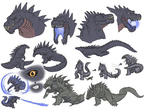 Kr Godzilla Sketches By Transapient On