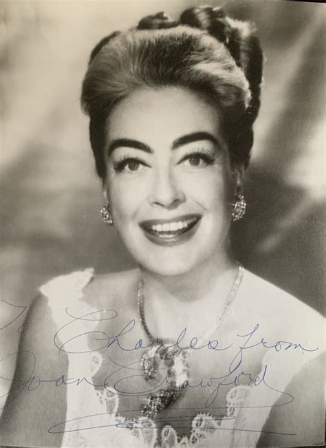 Joan Crawford Signed Bandw 18cm X 24cm Photo Pleasures Of Past Times