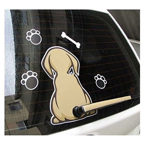Buy Fochutech Car Auto Body Sticker Dog Wags Tail Rear Windshield