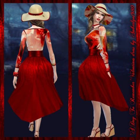 Valentines Dress And Hat At Amberlyn Designs Sims 4 Updates