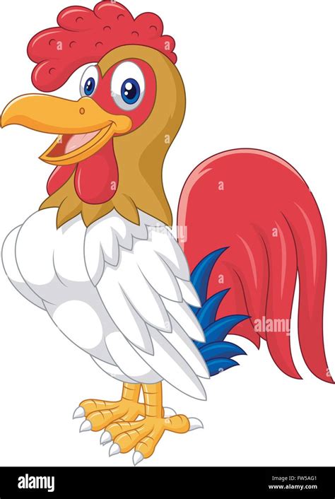 Cartoon Chicken Rooster Posing Stock Vector Images Alamy