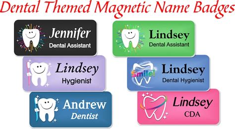 Dental Staff Name Badge Name Tag Personalized Custom Id Etsy