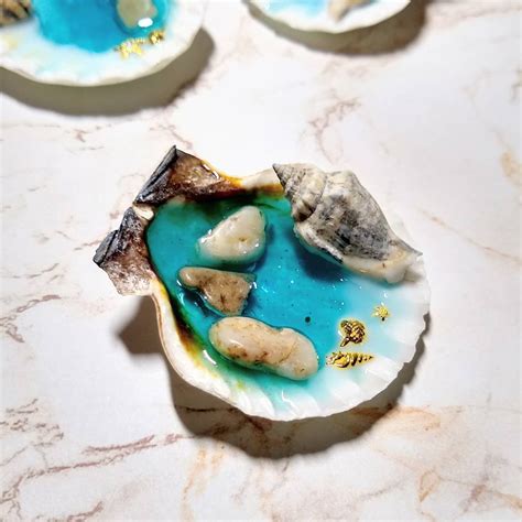 Handmade Resin Seashell Decorative Piece Beach Themed Etsy