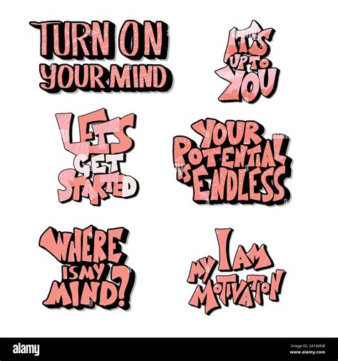 Set Of Quotes Isolated Motivational Hand Drawn Lettering Collection