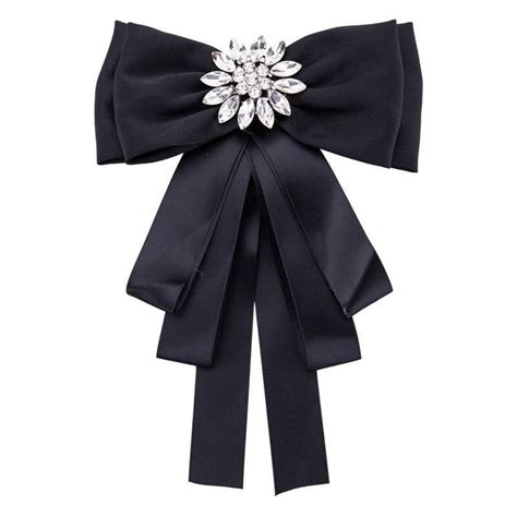 Elegant Crystal Flower Multilayer Ribbon Bow Tie For Women Womens Ties
