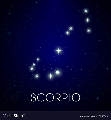 Zodiac Constellation Scorpio Astrological Sign Vector Image