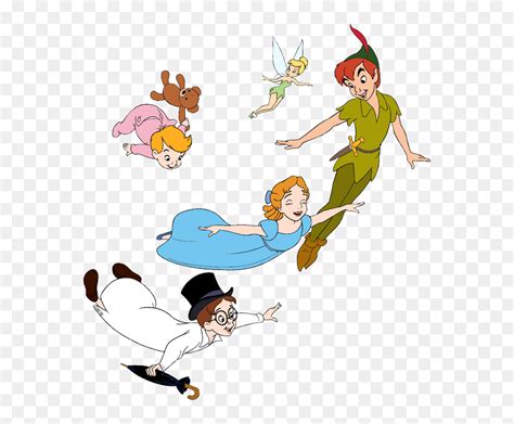 Peter Pan Wendy Michael John Tinker Bell Flying Wendy Peter Pan