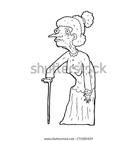 Cartoon Old Woman Stock Vector Royalty Free 171080429 Shutterstock